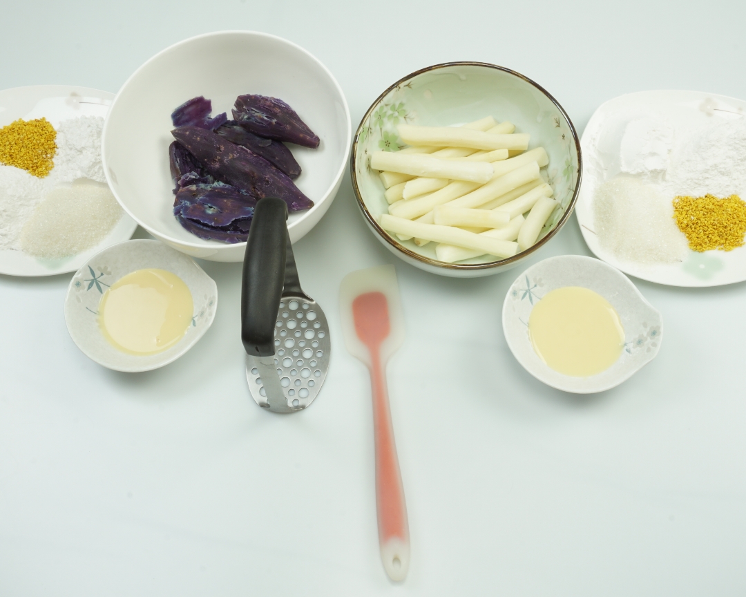 紫薯山药桂花糕（多图）的做法 步骤2