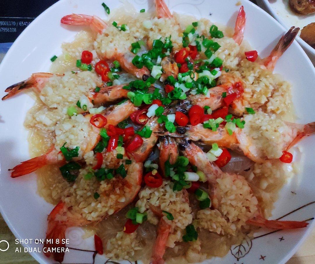 花开富贵虾（蒜蓉粉丝开背虾），超详细图文步骤！