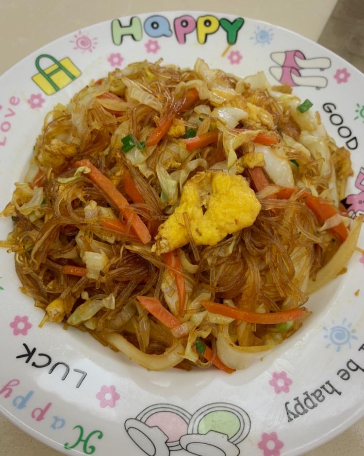 包菜粉丝炒鸡蛋