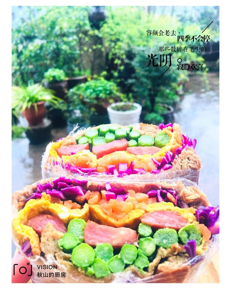 如何做超厚的沼三明治~详细tip！牛油果鸡蛋午餐肉三明治~