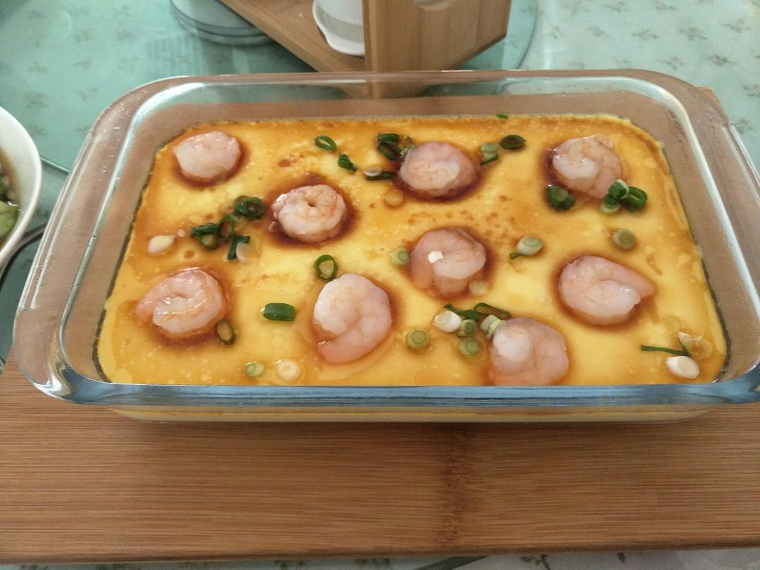 虾仁豆腐蒸水蛋