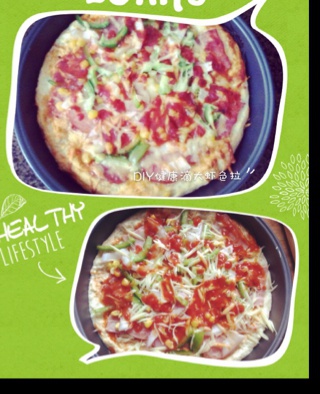 薄饼脆皮火腿pizza