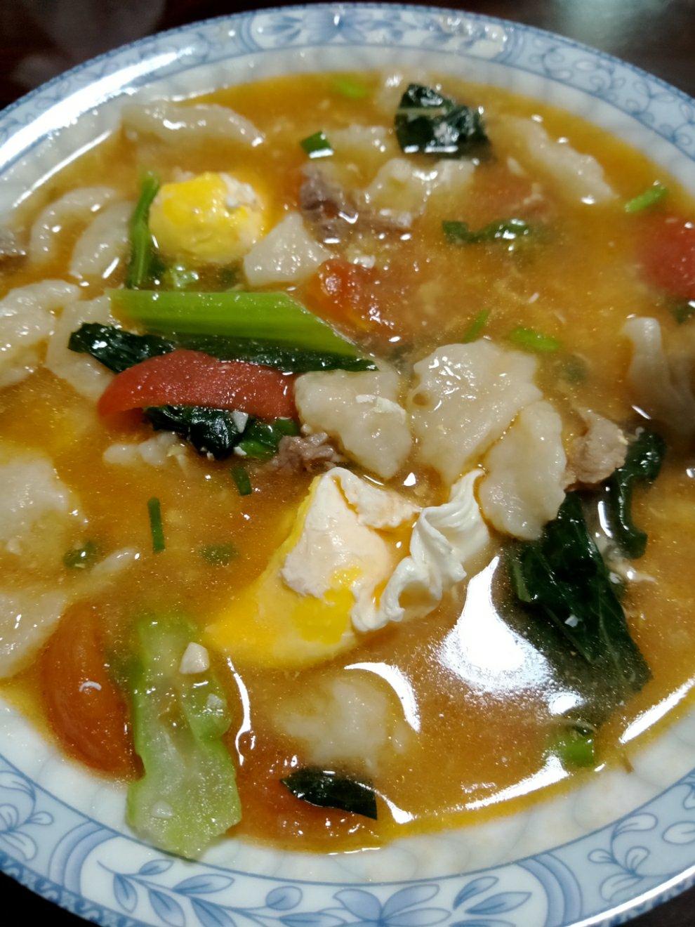 西红柿鸡蛋面片 （内附揪面片教程）