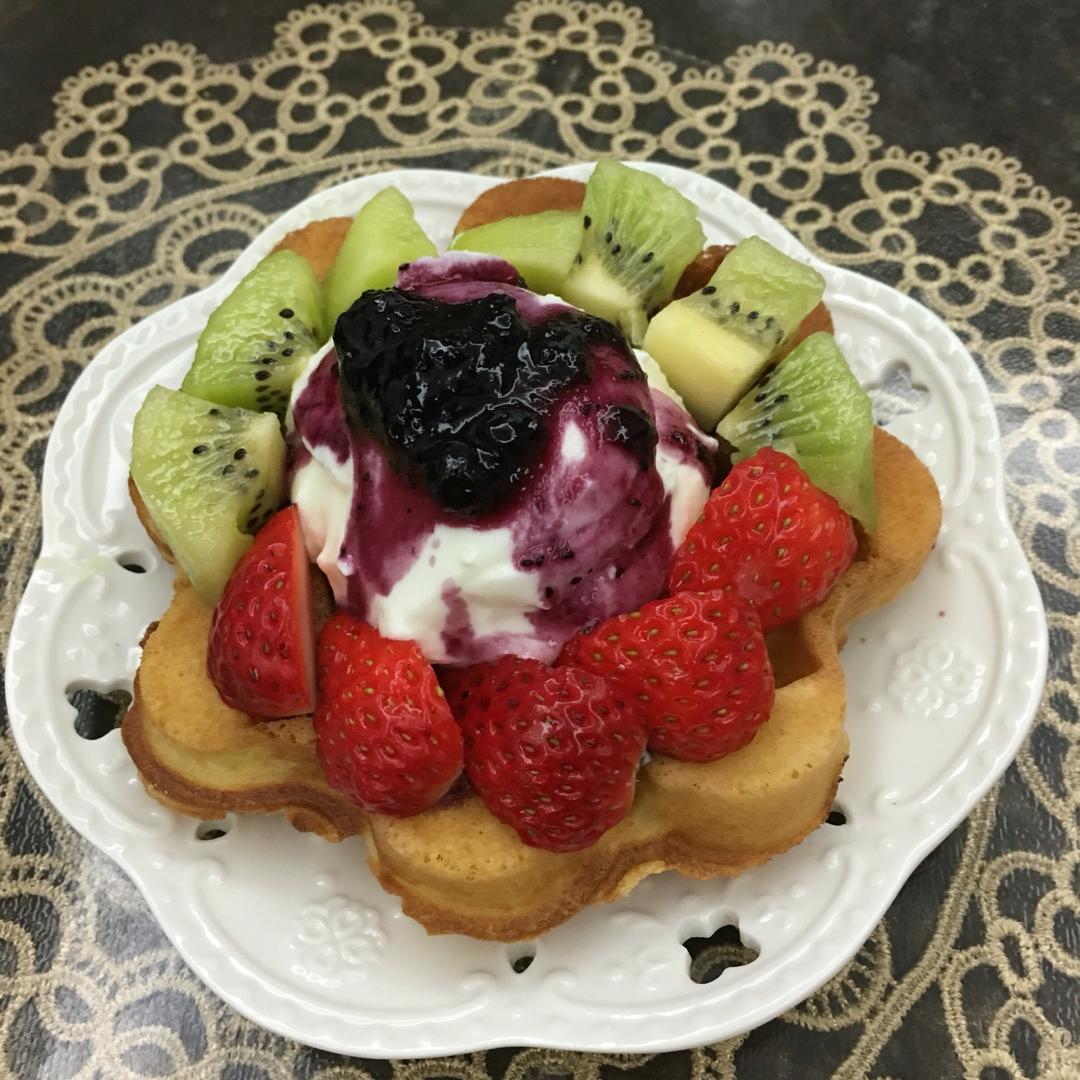 【视频食谱】酵母版脆脆华夫饼