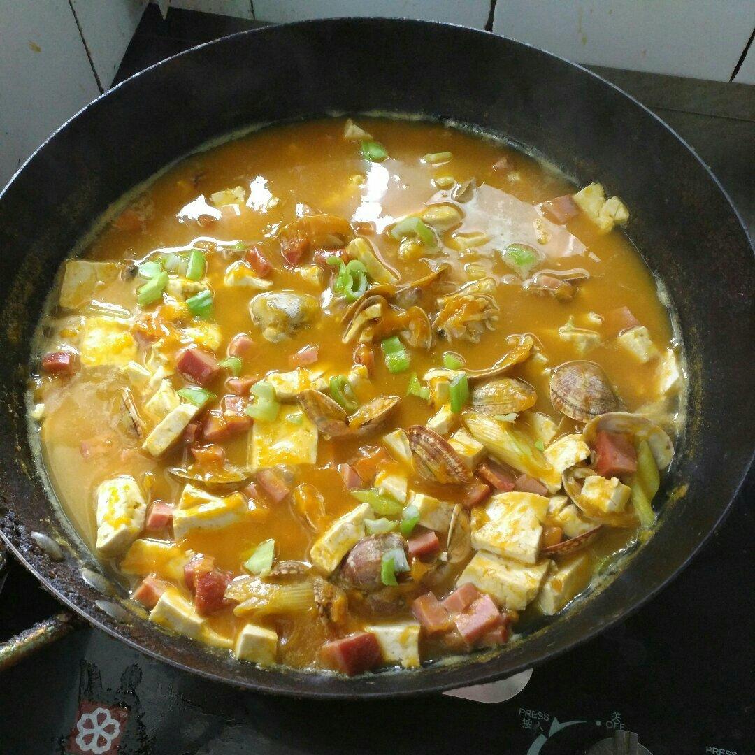 海鲜豆腐南瓜炖