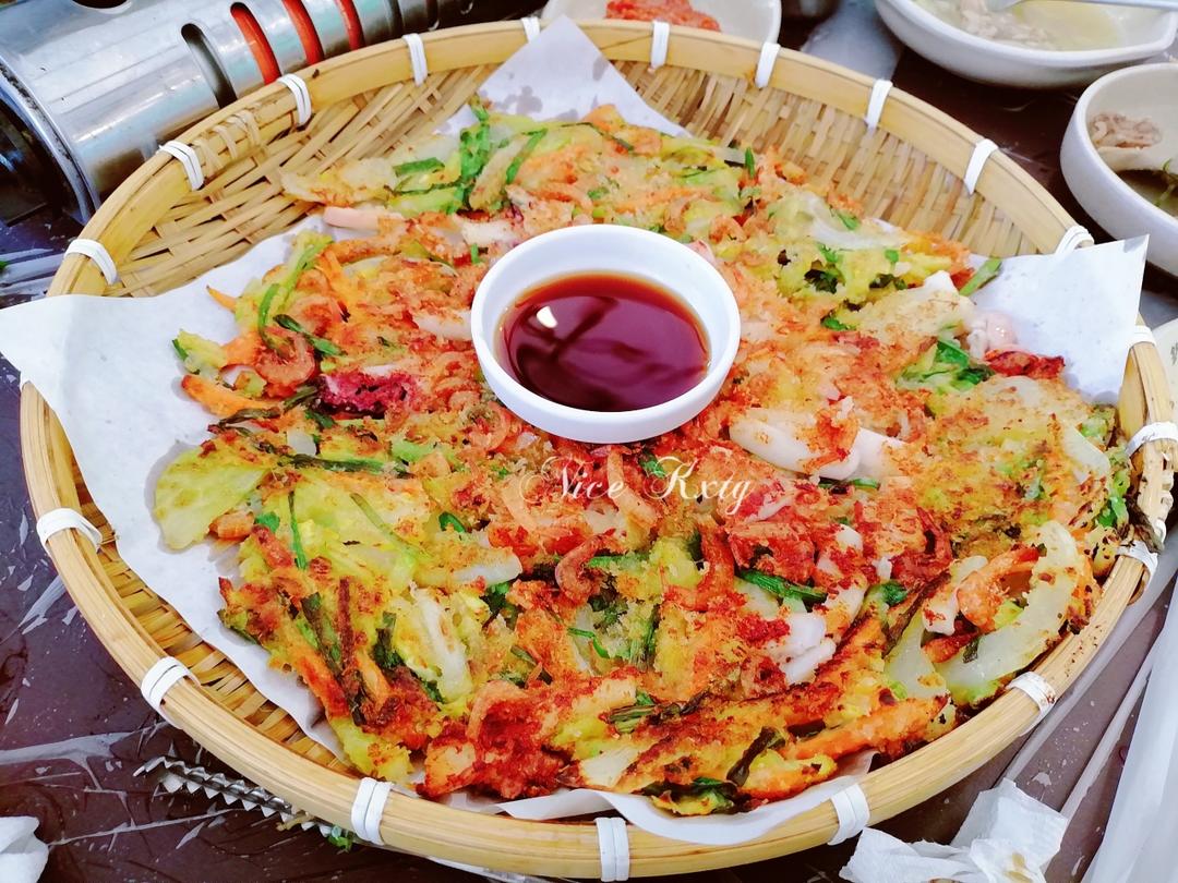 韩国大街的美味～韩式【海鲜饼】内附海鲜饼蘸料