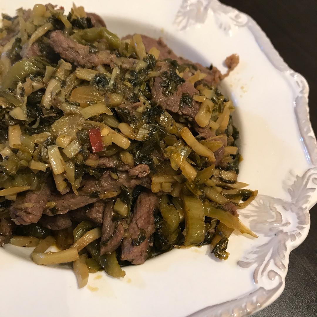 雪菜炒牛肉丝