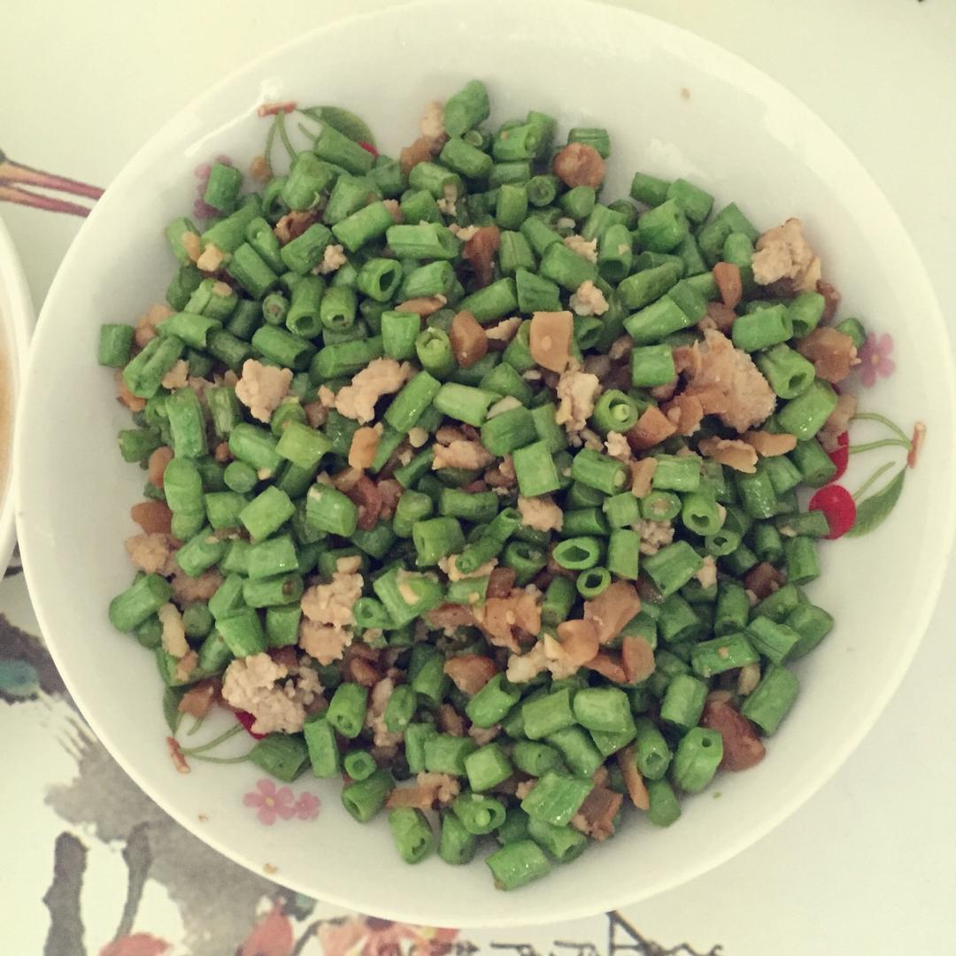 潮汕  菜脯肉末炒豆角