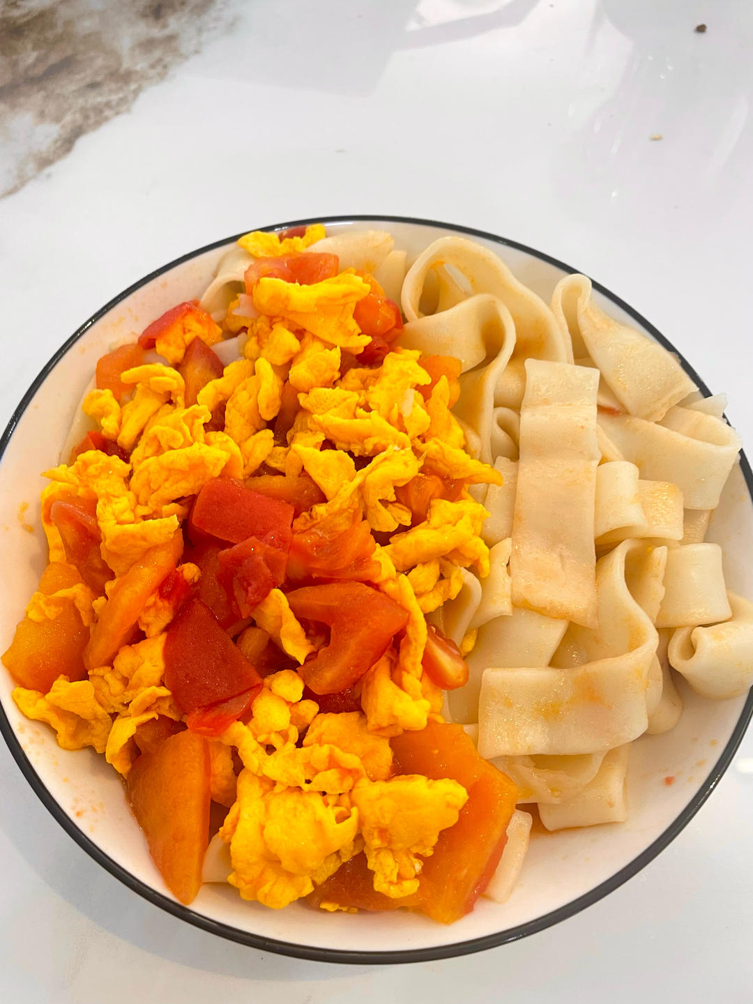 单人份营养快手菜|西红柿鸡蛋宽面