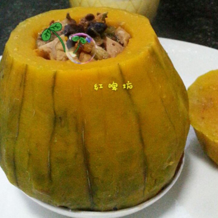 南瓜鸡肉盅