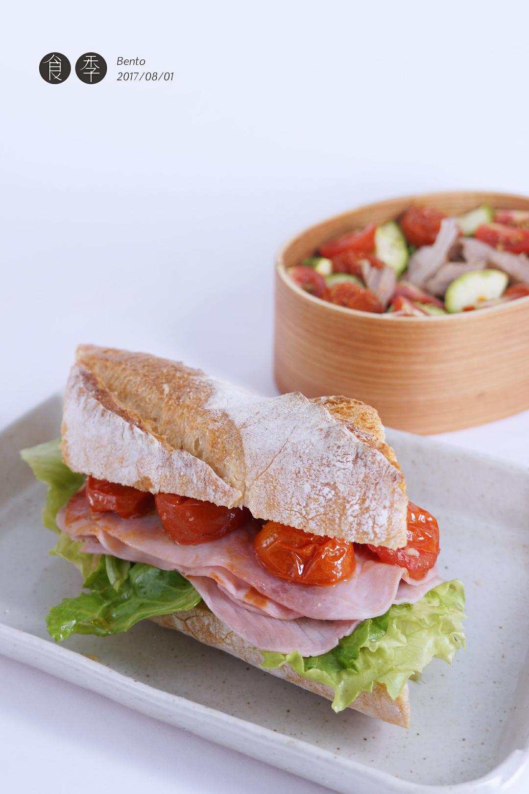 婕婕高爱碳水做的烤猪肉三明治