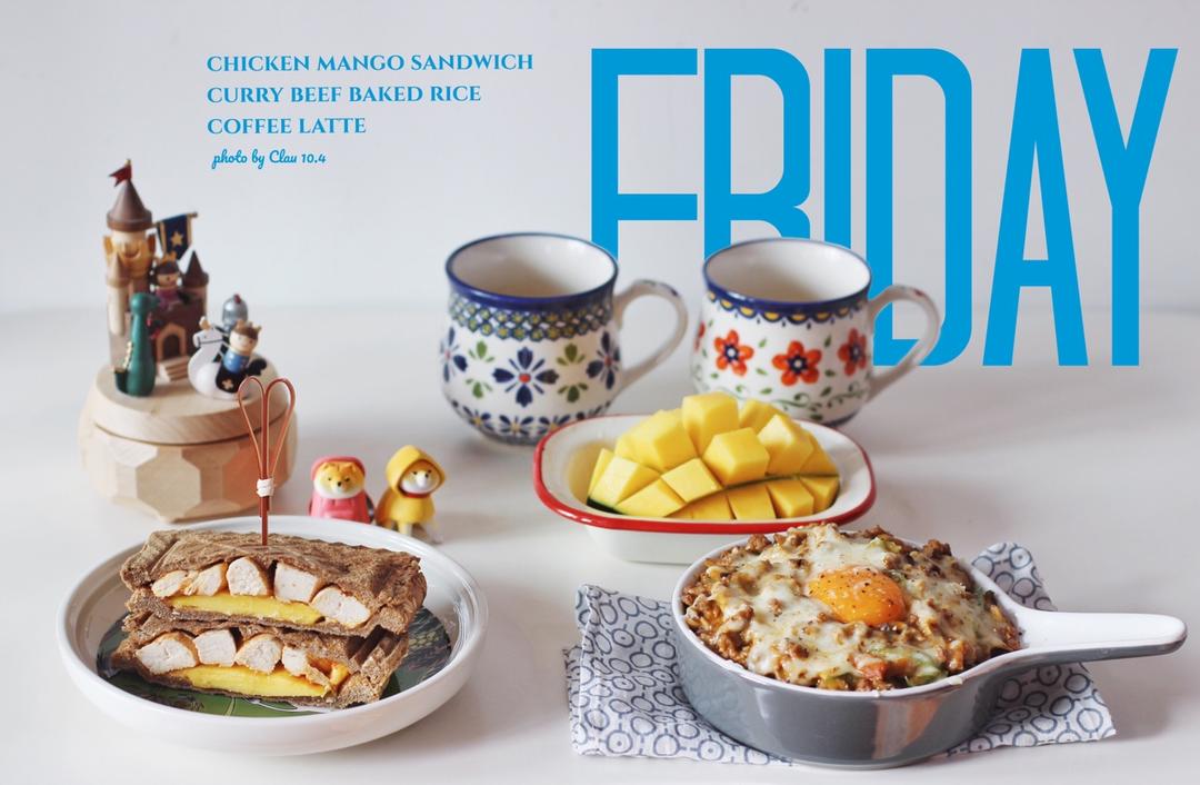 咖喱牛肉蘑菇芝士焗饭