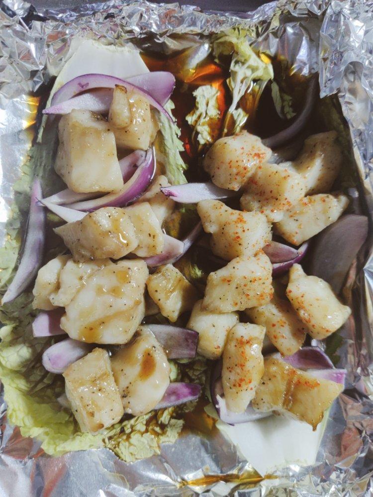 懒人必学菜～不用洗锅的锡纸金针菇烤巴沙鱼