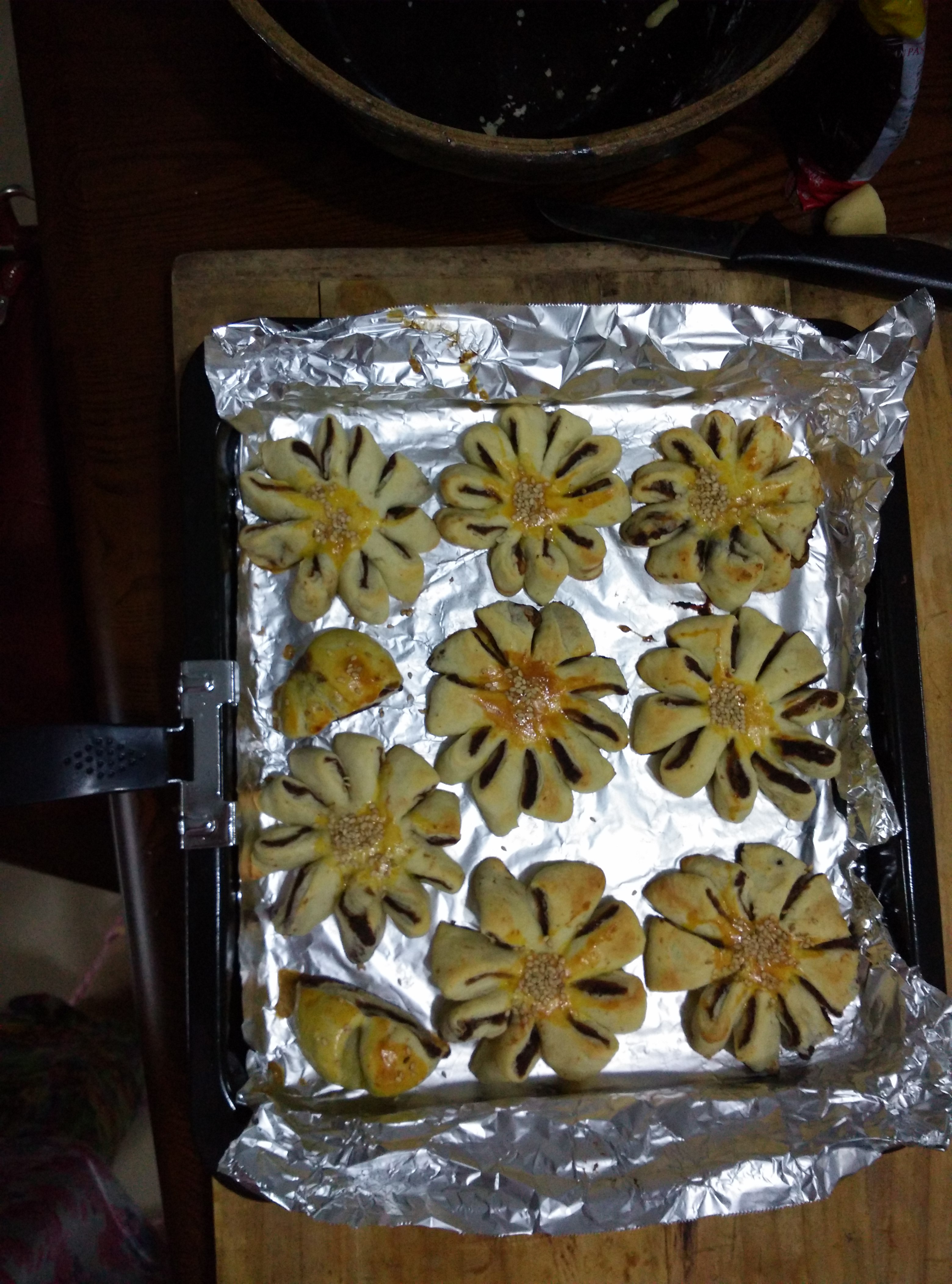 豆沙菊花酥