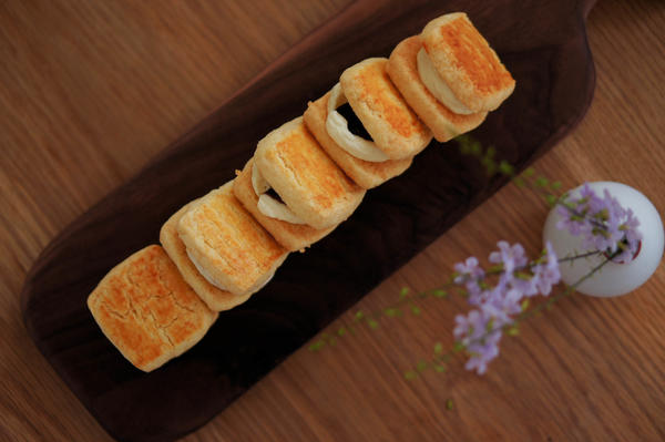 酥软馥郁的乳酪椰子三明治酥饼/烘焙视频饼干篇8