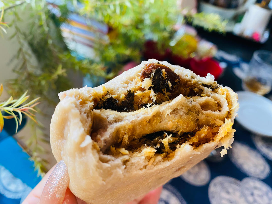 肉松坚果馒头的做法 步骤4