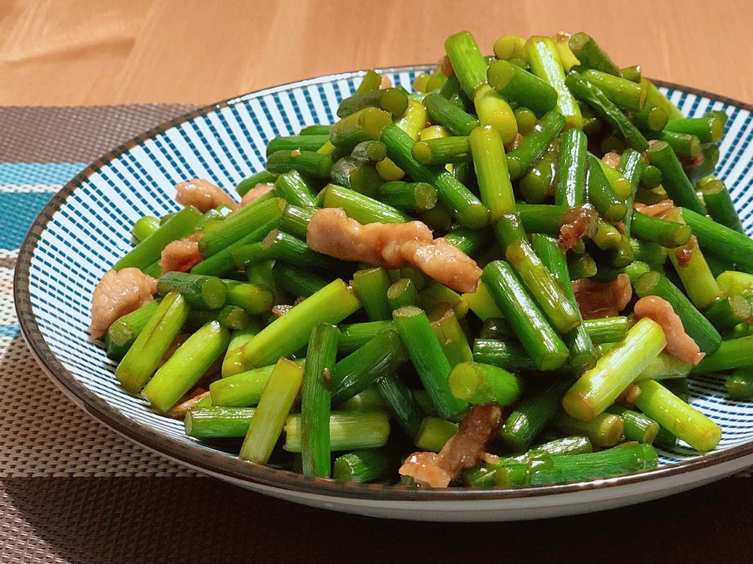 肉丝炒蒜苗