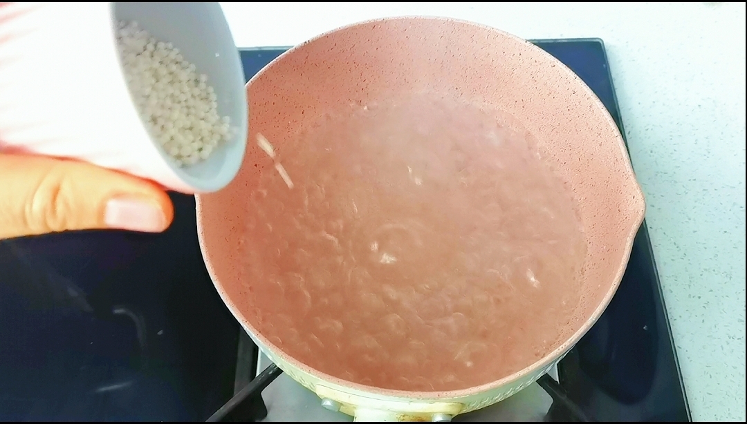 手工三色芋圆西米露的做法 步骤10