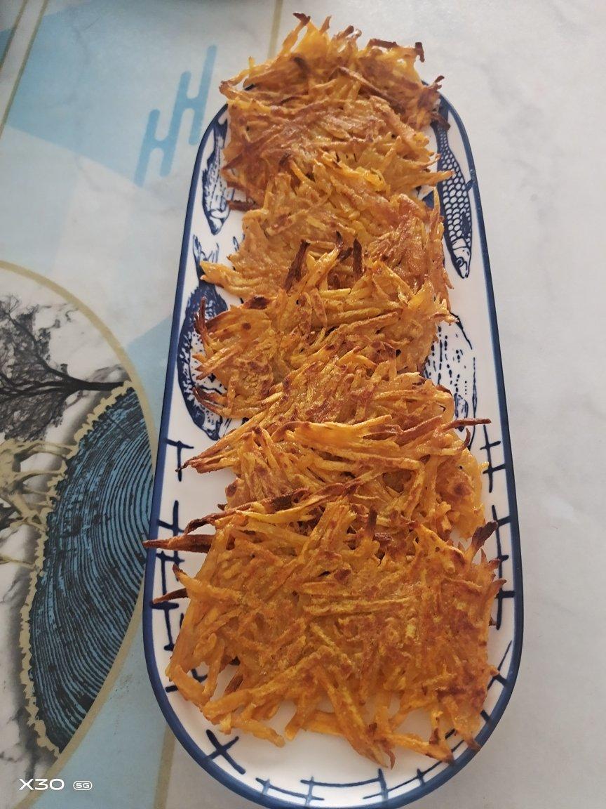 红薯饼（红薯颗粒饼，红薯丝饼）少油版