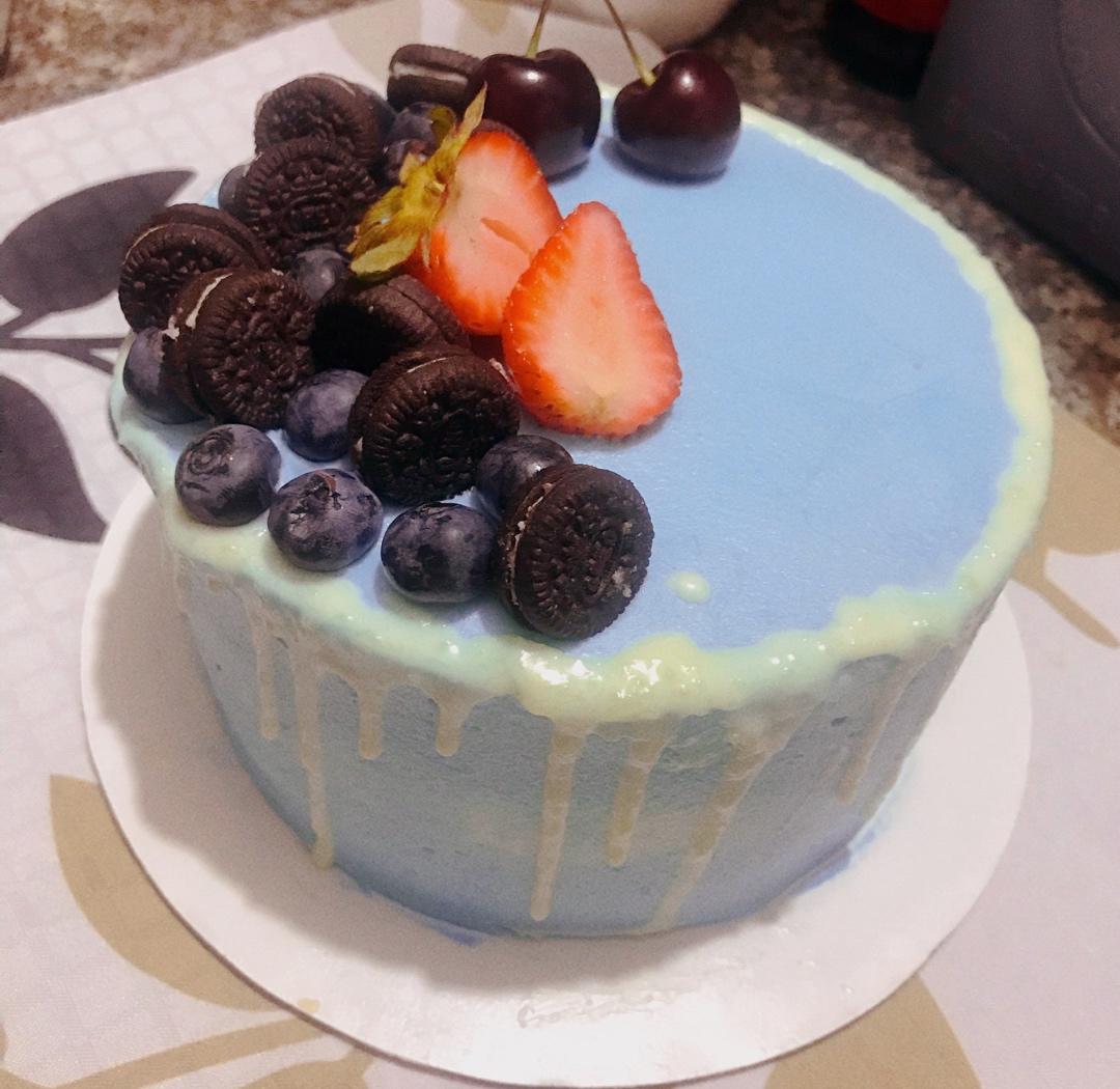 8寸生日蛋糕淋面装饰                    配小视频