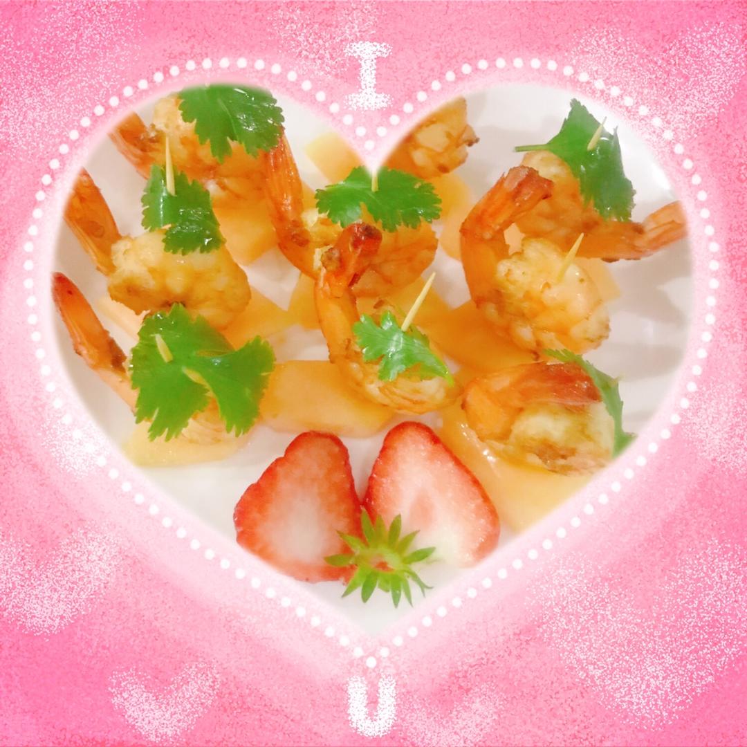 开胃菜｜牙签芒果虾