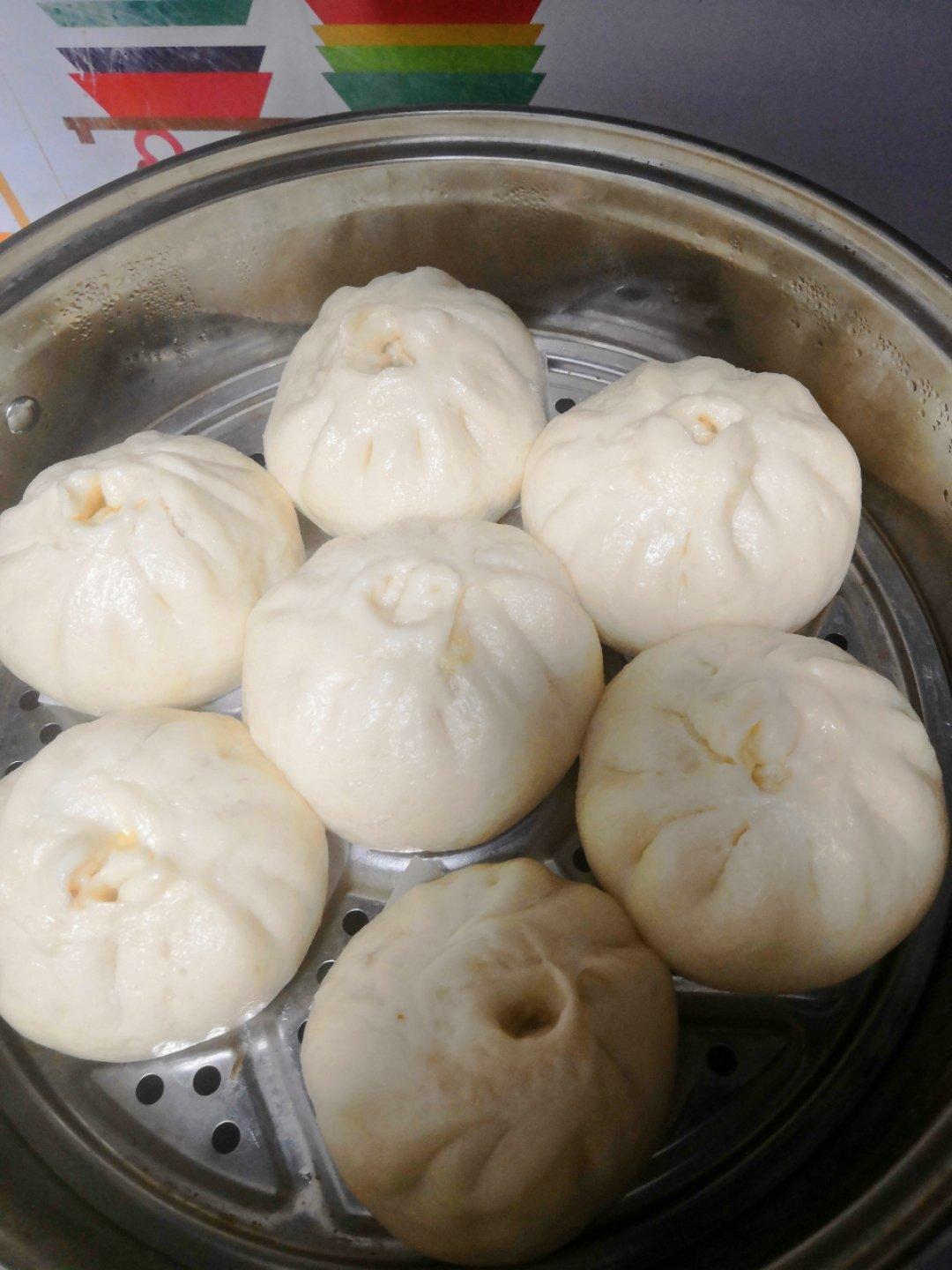 红萝卜圆白菜素菜包子（一次性发酵，附视频）