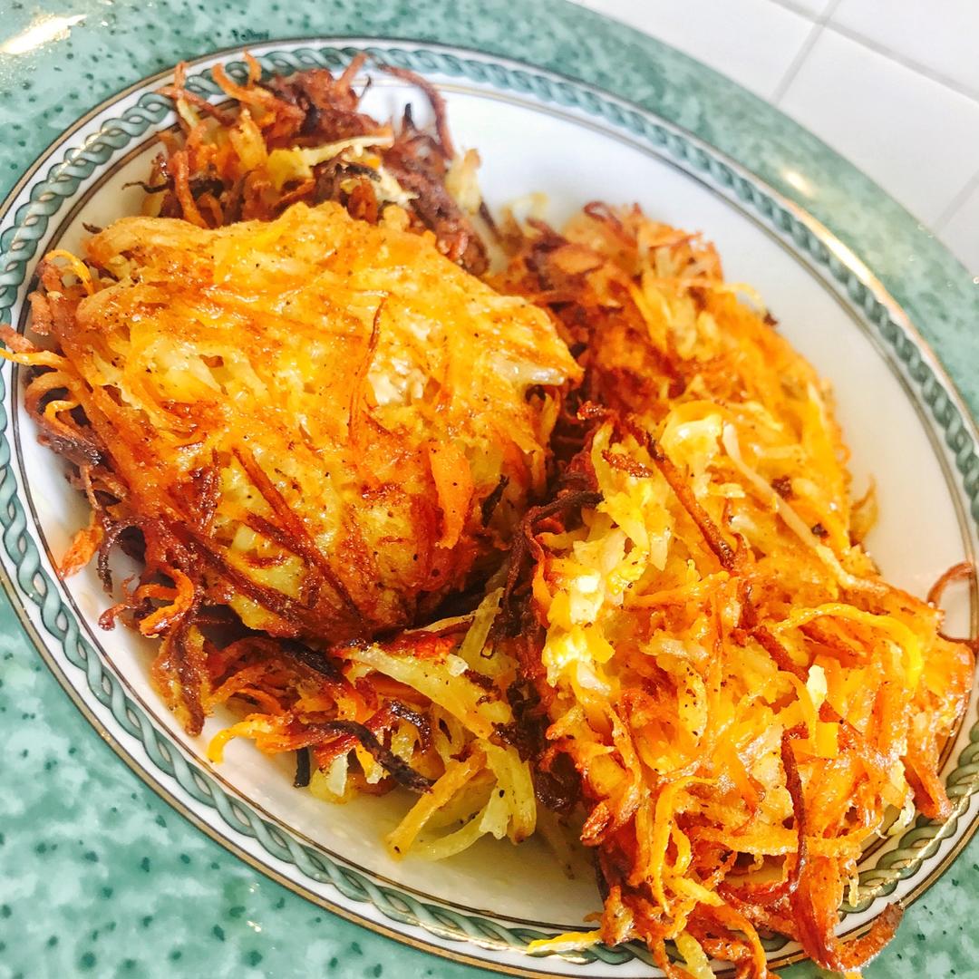 零失败胡萝卜土豆丝饼