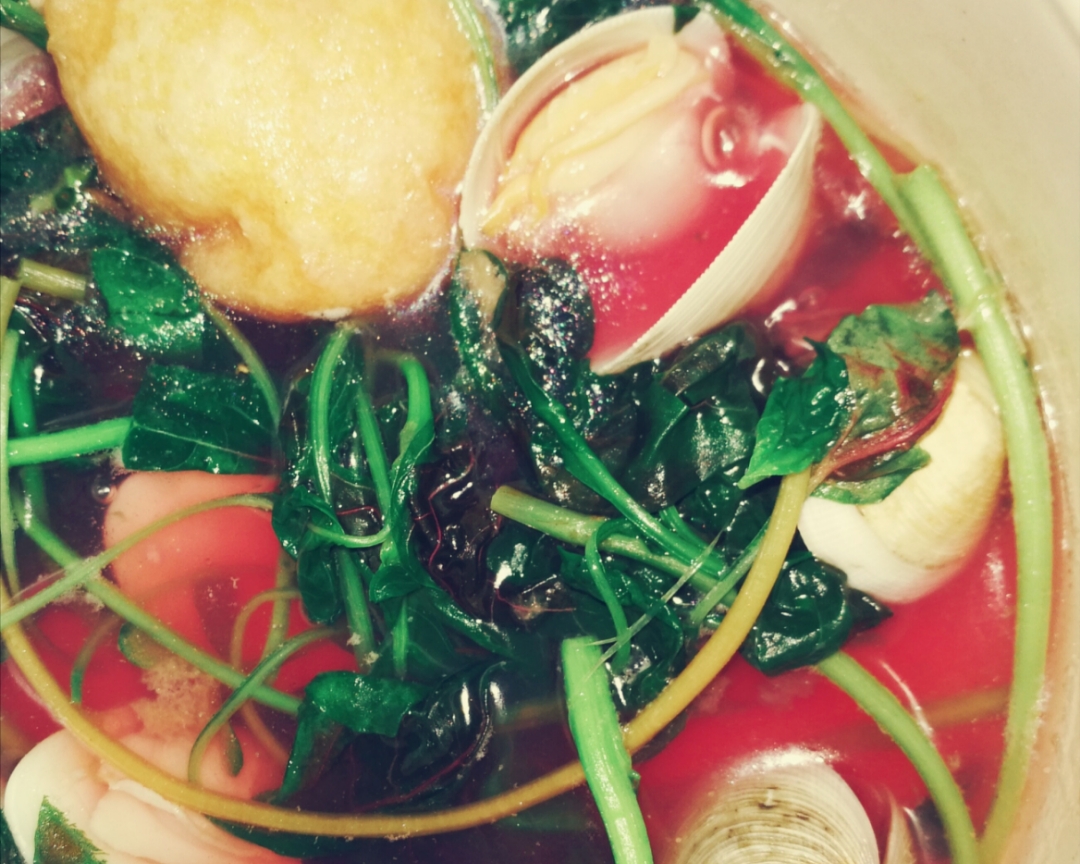 青蛤紅莧菜湯