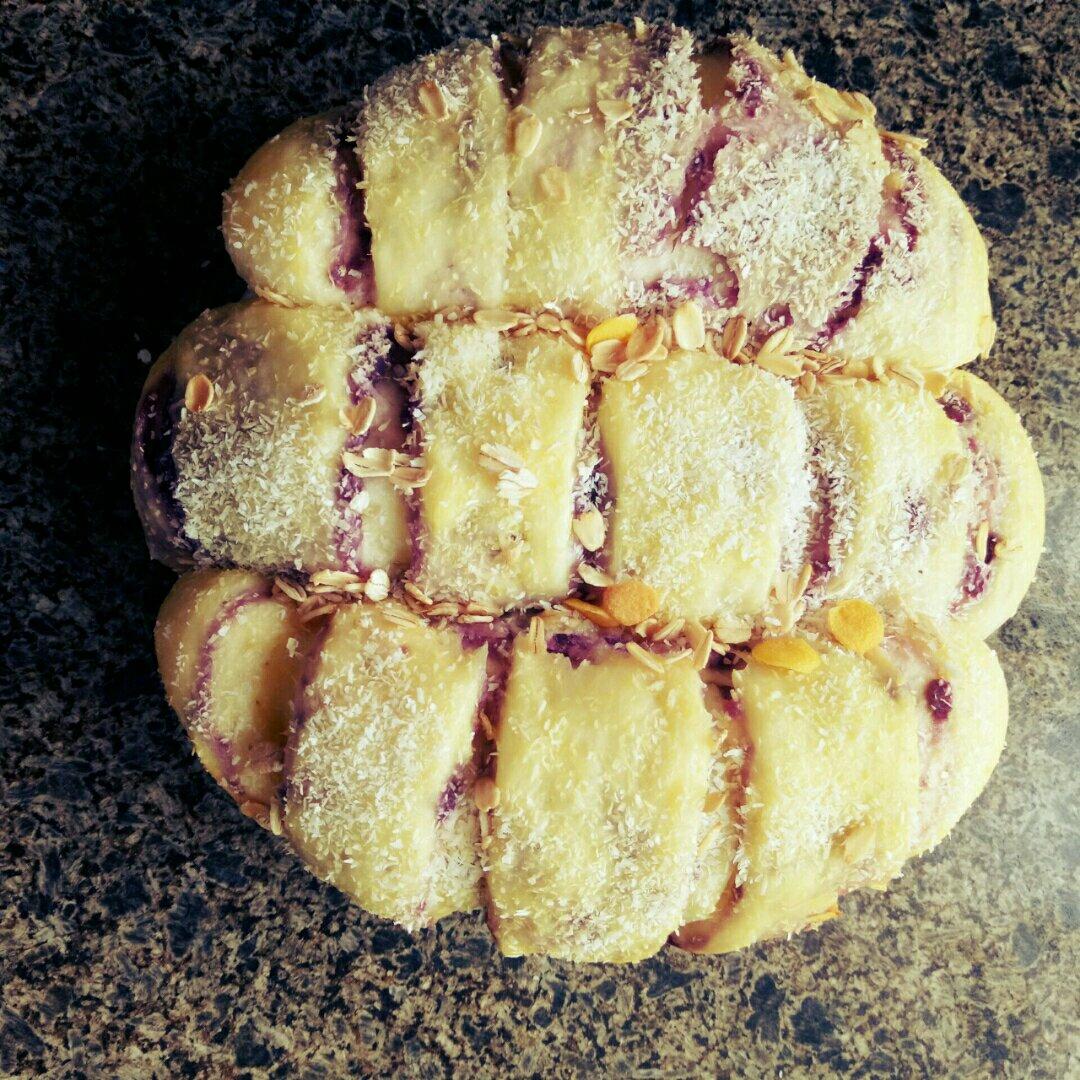 紫薯手撕面包（无需揉出膜）