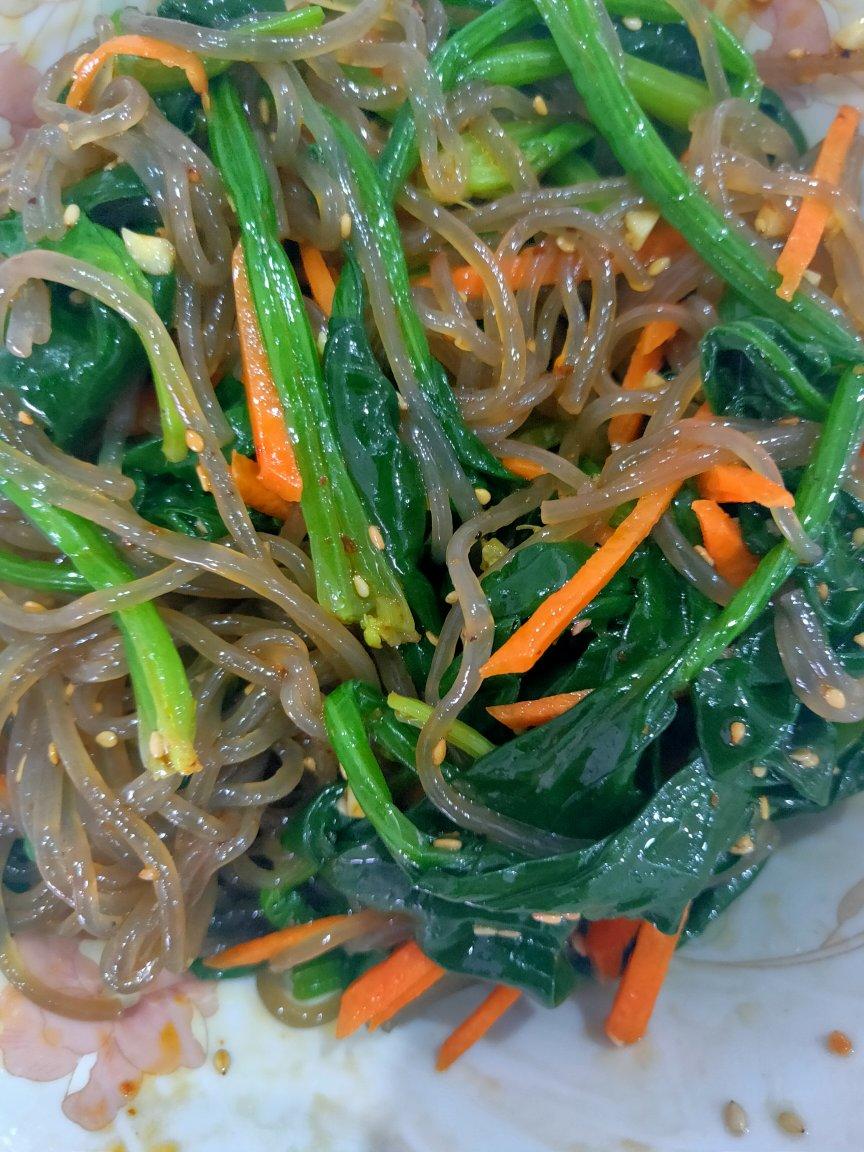 好吃不胖快手凉拌菠菜粉丝