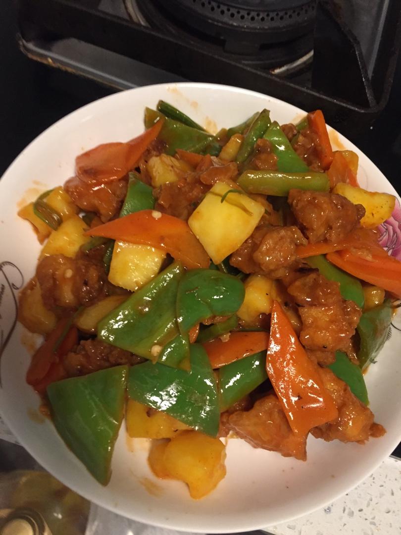 咕噜肉（菠萝+鸡胸肉）