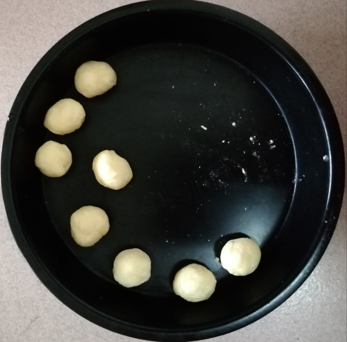 自制奶黄馅老婆饼 (低糖、玉米油版)的做法 步骤3