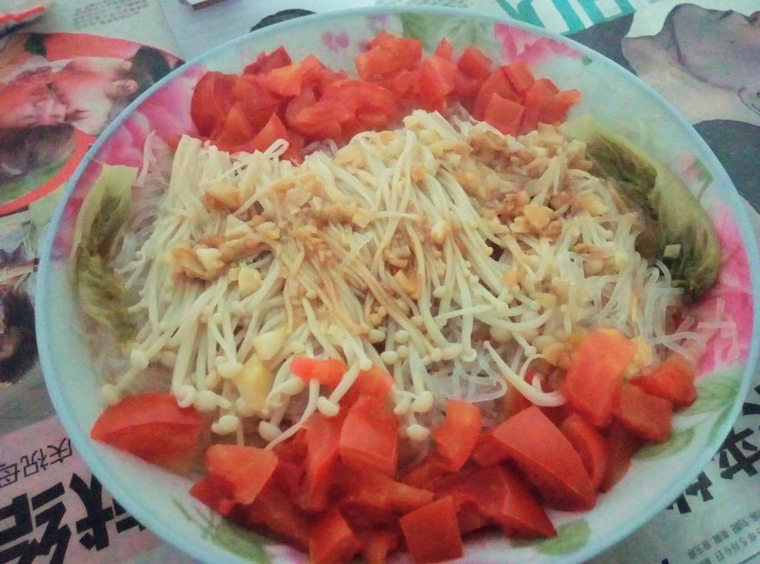 蒜蓉蒸金针菇粉丝（小心上瘾）