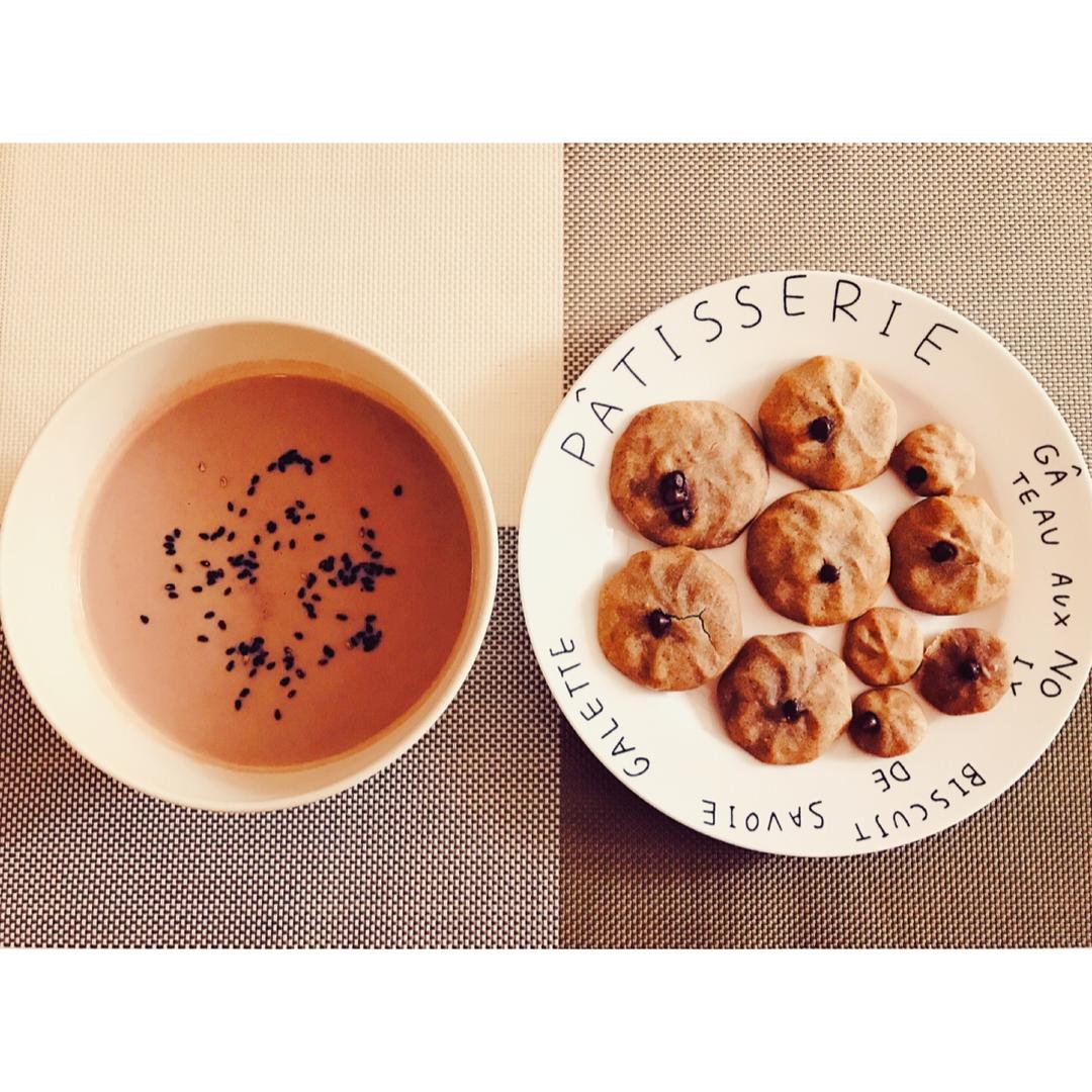 黑豆渣芝麻甜饼（无油无蛋快手）