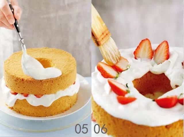 草莓奶油戚风蛋糕（最简单快手裸蛋糕生日蛋糕）的做法 步骤17