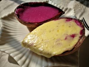 不用烤箱的芝士酸奶焗紫薯的做法 步骤2