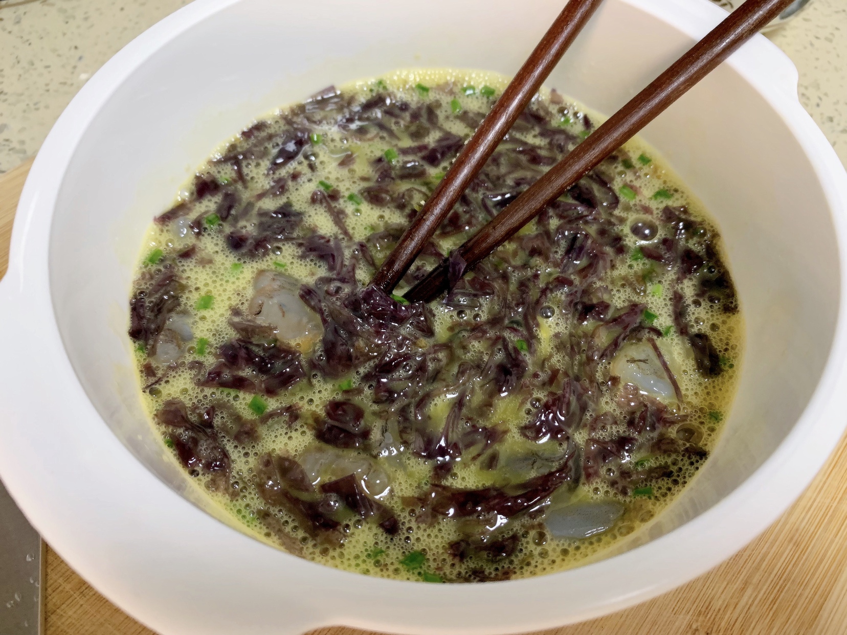 超鲜美的紫菜鸡蛋虾饼的做法 步骤1