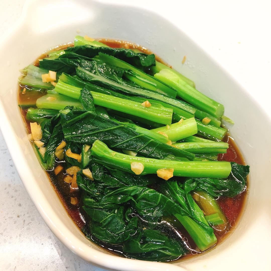 蚝油芥蓝，改刀后的比不改刀好吃百倍