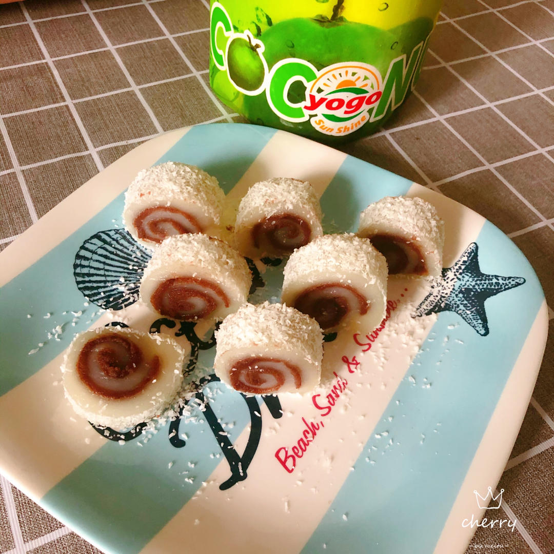 零失败！巨好吃的椰蓉豆沙糯米卷！