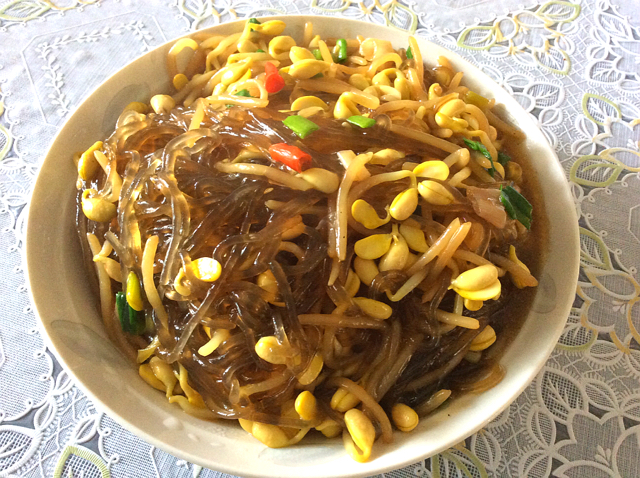 豆芽炒粉丝