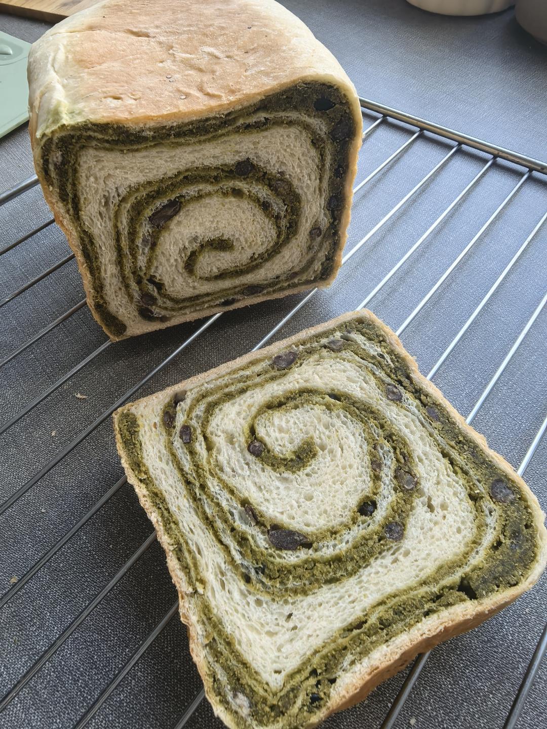 抹茶红豆馅吐司