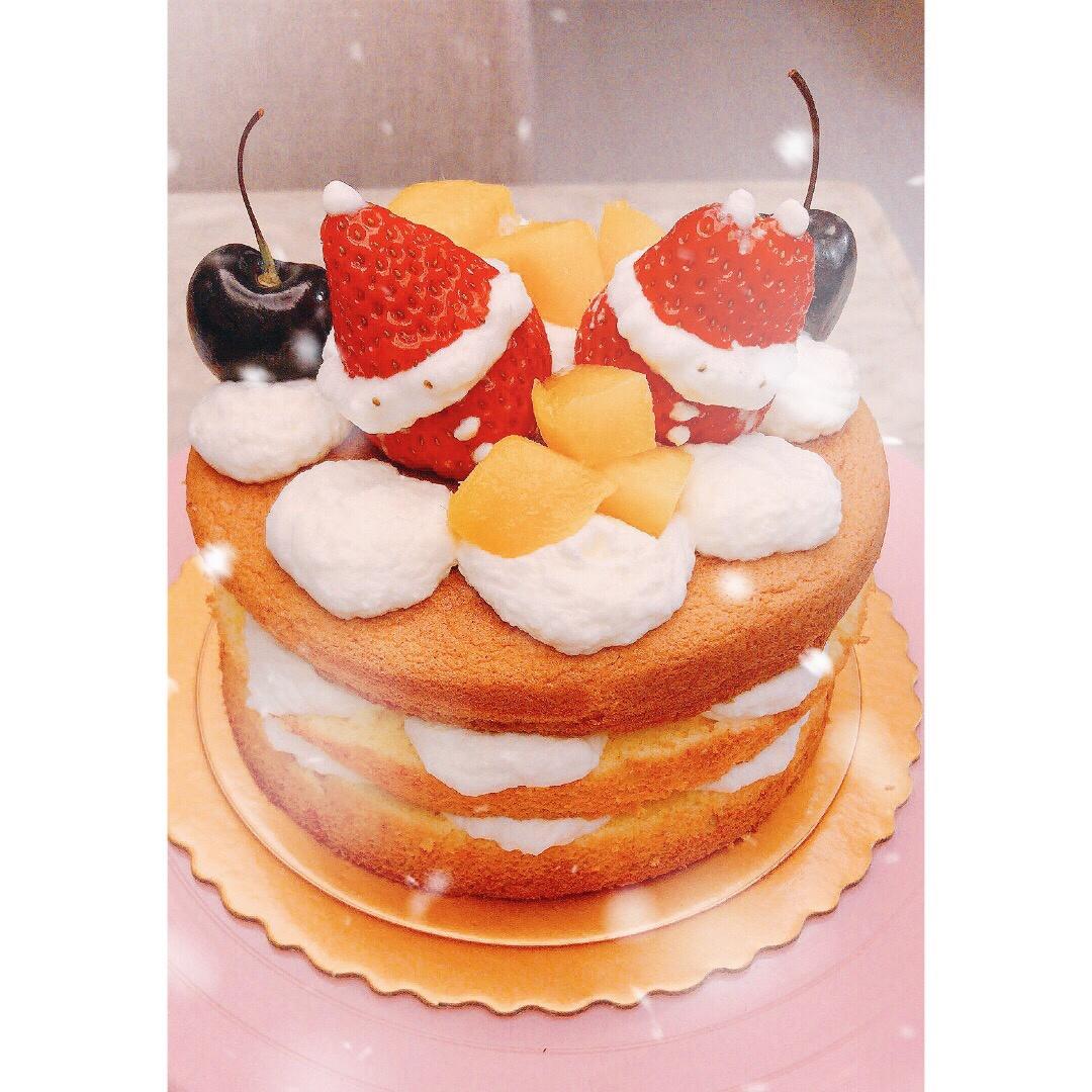 【零失败】不会裱花没关系的水果裸蛋糕 芒果裸蛋糕 完美戚风胚