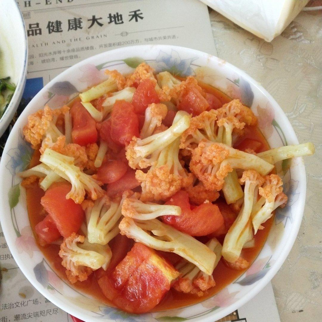 有机花菜炒西红柿