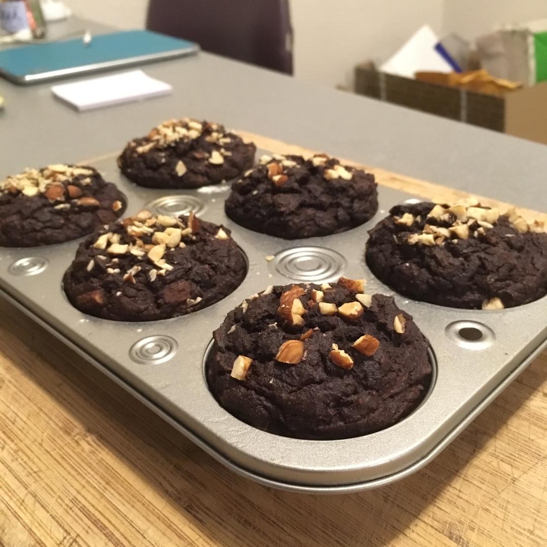 全麦黑巧香蕉马芬（附无麸质版）丨健康·烘焙