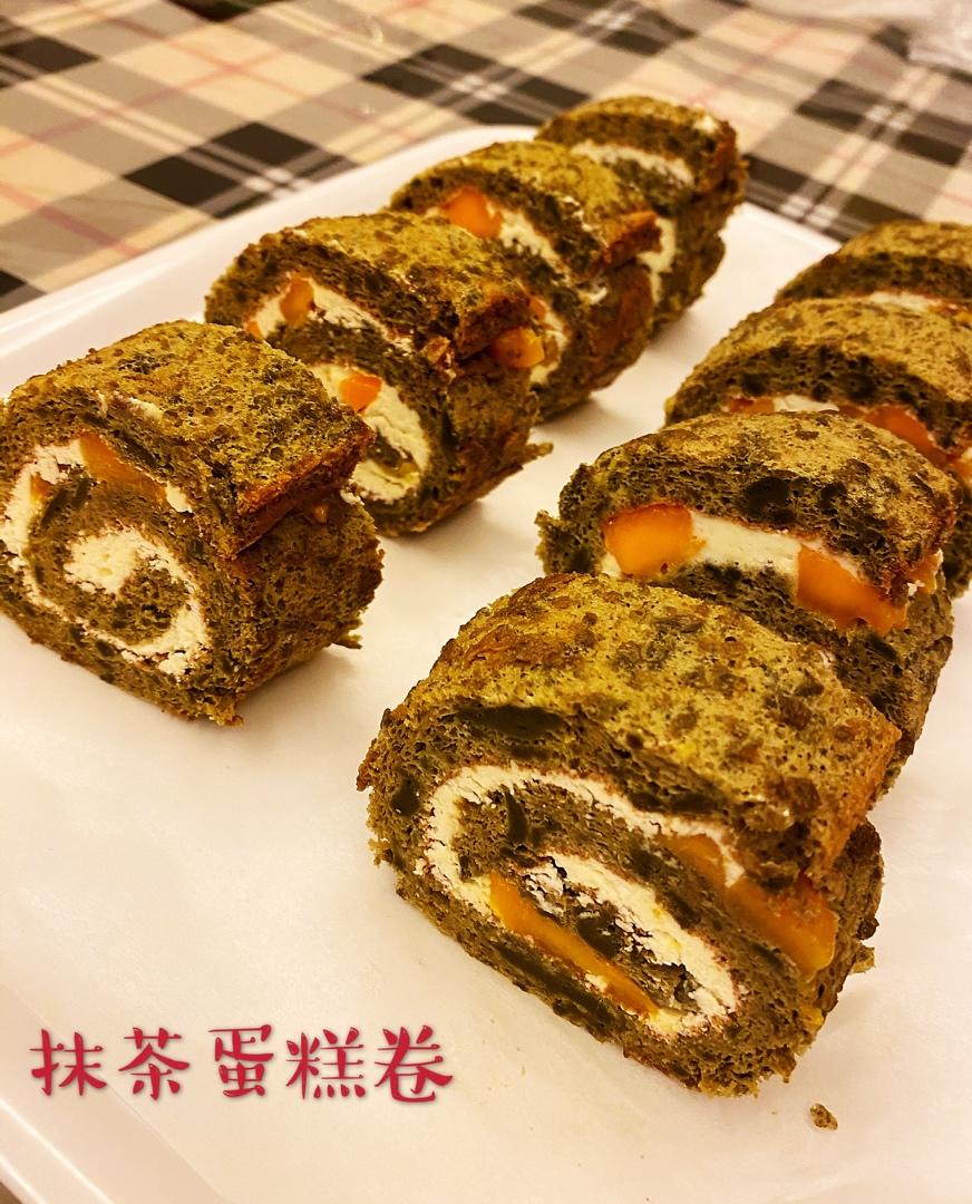 抹茶红豆蛋糕卷
