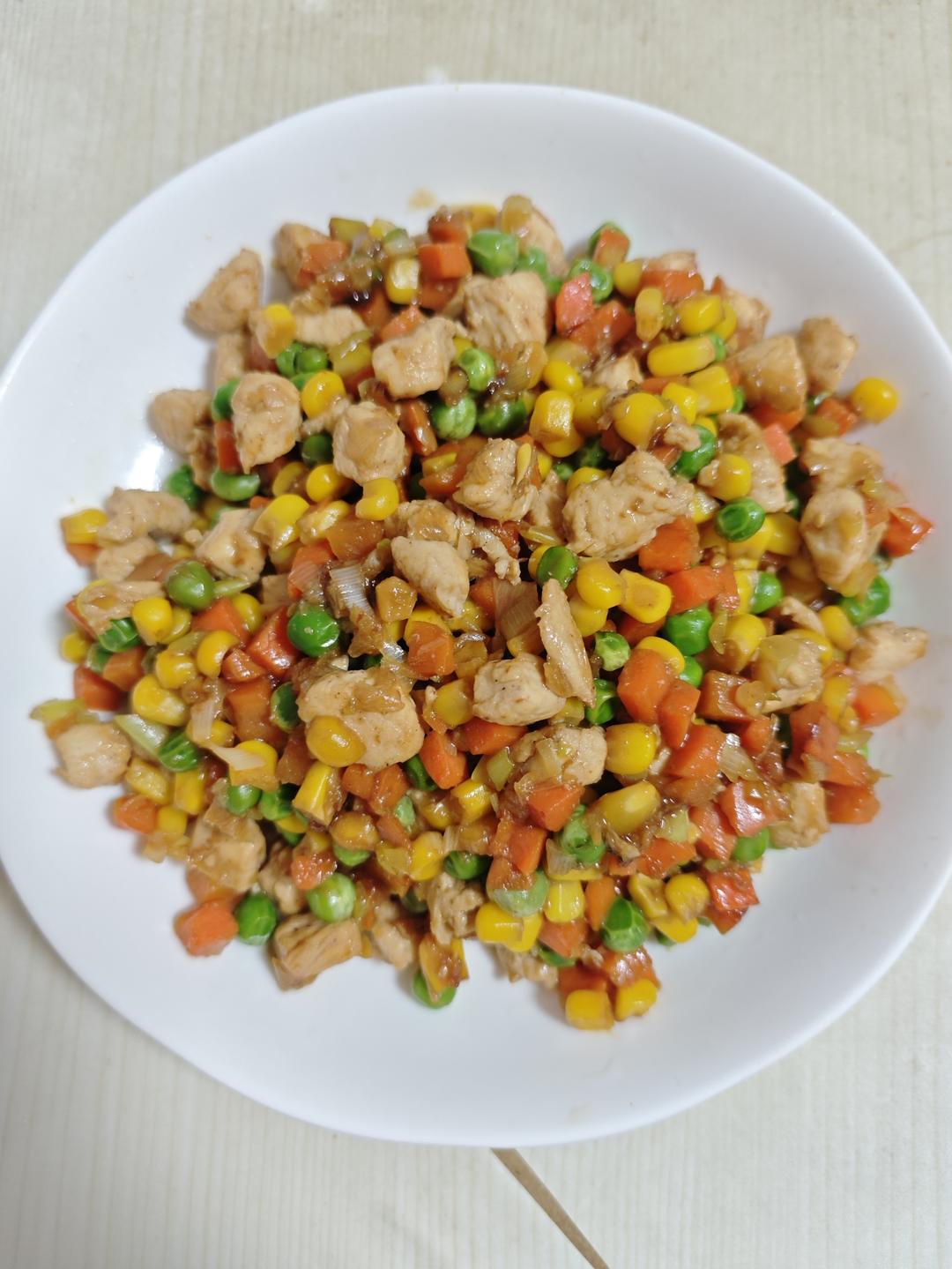 减脂增肌 玉米杂蔬鸡丁