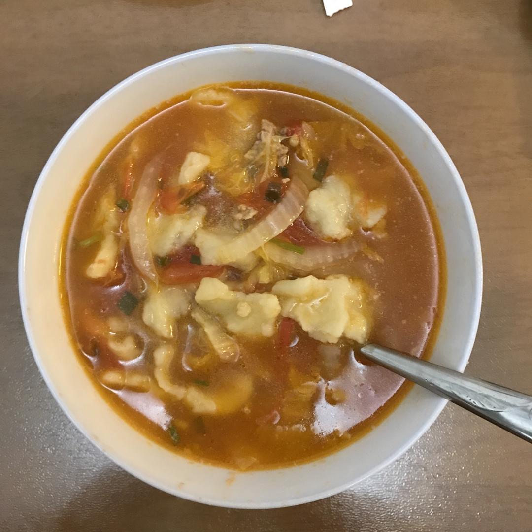 西红柿鸡蛋疙瘩汤