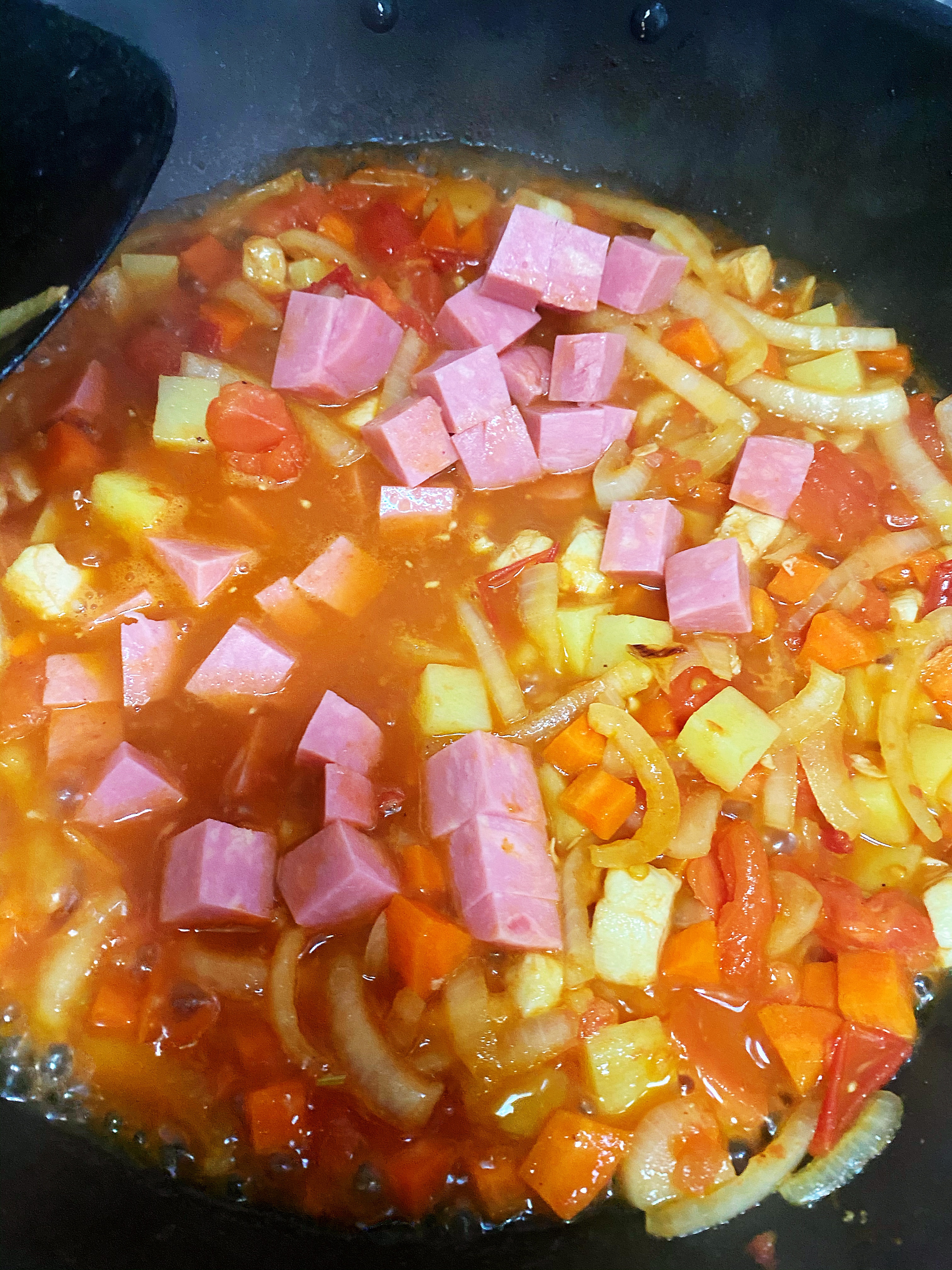 番茄鸡肉火腿双拼焗饭的做法 步骤9