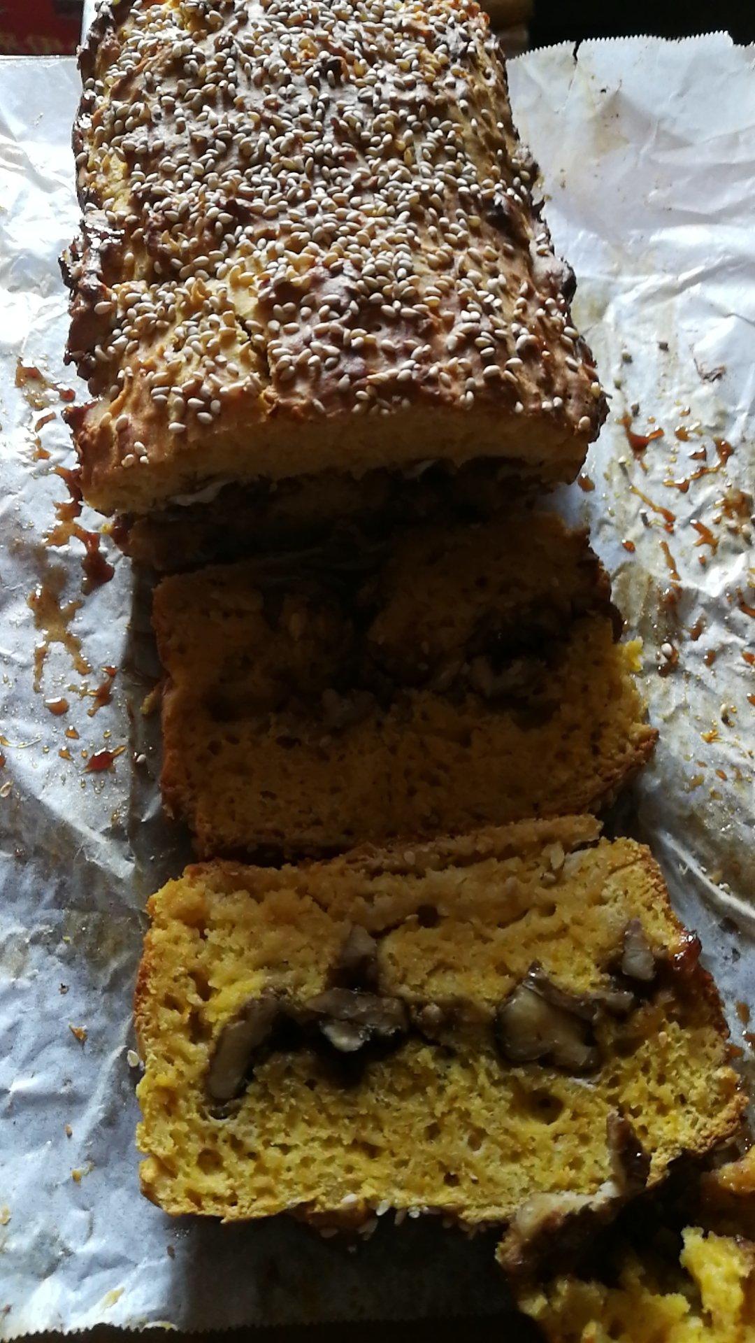 100%全麦南瓜核桃快手面包丨健康·烘焙