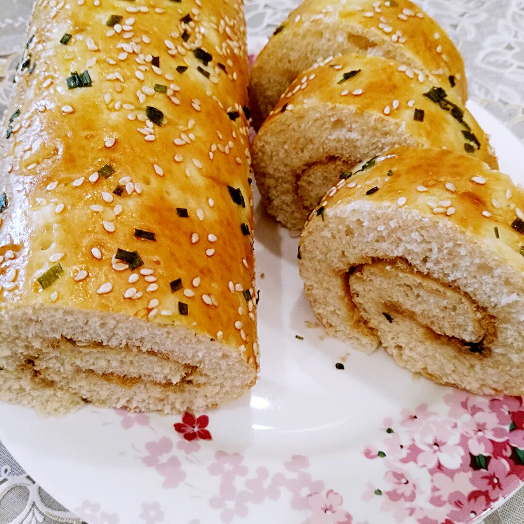 知了5264做的美味健康的肉松面包卷